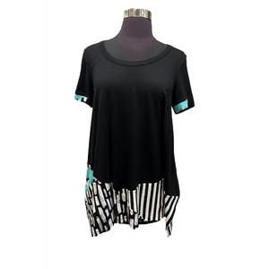 NEW OZAI N KU short sleeve top in jet blue